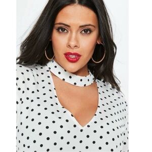 Missguided White Choker Blouse